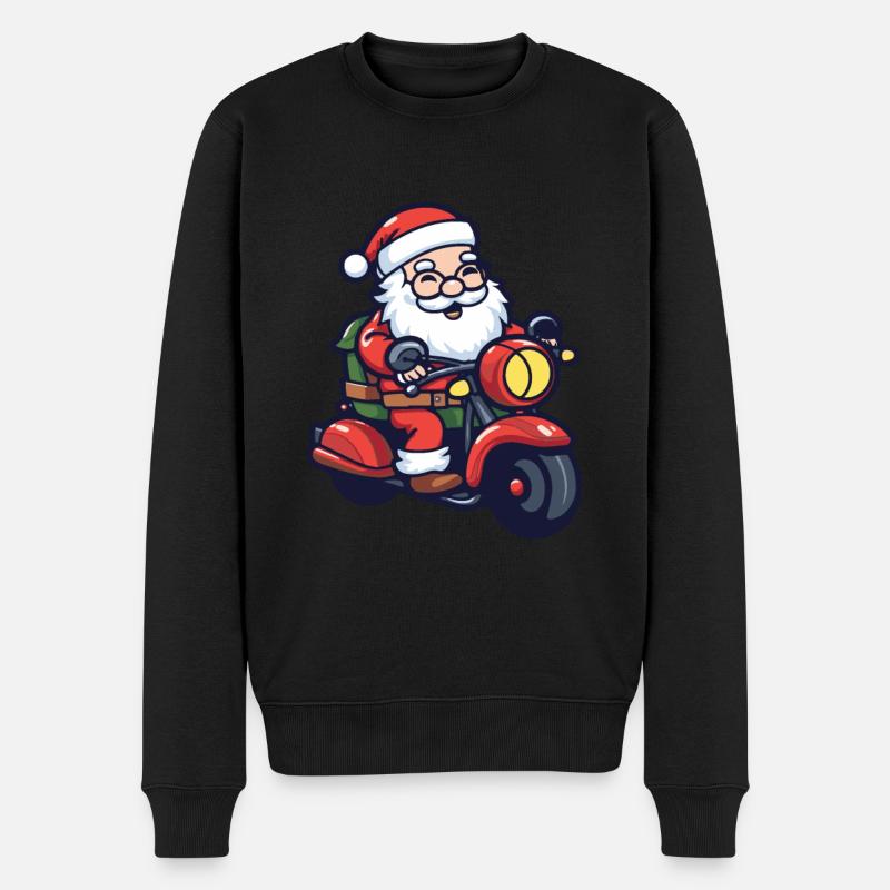 Weihnachtsmann Santa Fahrzeug - Männer Premium Bio Pullover - Schwarz