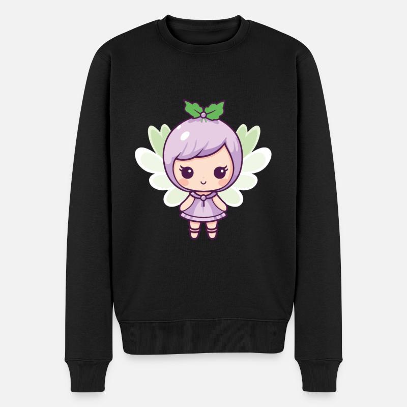 Fee Comic Niedlich - Männer Premium Bio Pullover - Schwarz