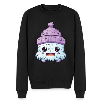 Winter Eskimo Comic Winterlich - Men's Premium Organic Jumper - black - Front - Nico (187cm)