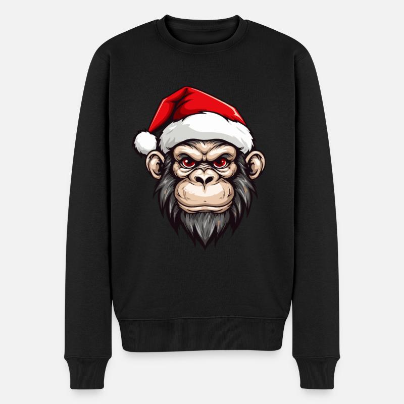 Tête de singe Noël Noël - Pull Premium bio Homme - noir