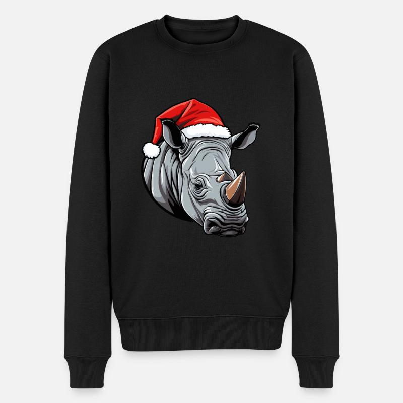 Tête de rhinocéros Noël Noël - Pull Premium bio Homme - noir