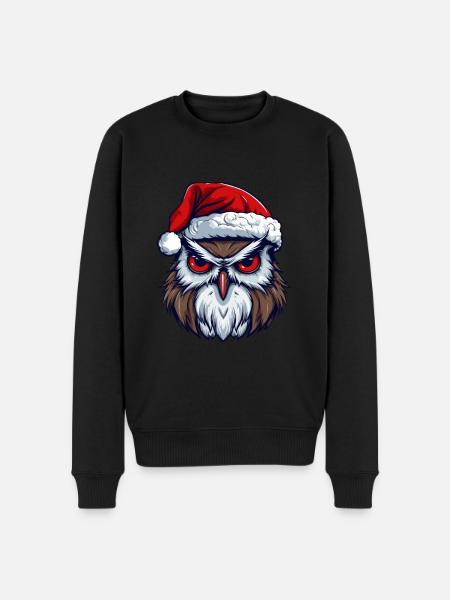 Owl Head Christmas Xmas - Men's Premium Organic Jumper - black