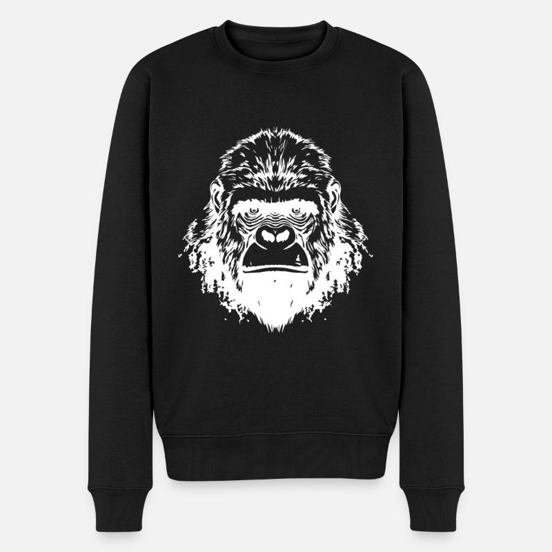 Tête de gorille - Pull Premium bio Homme - noir