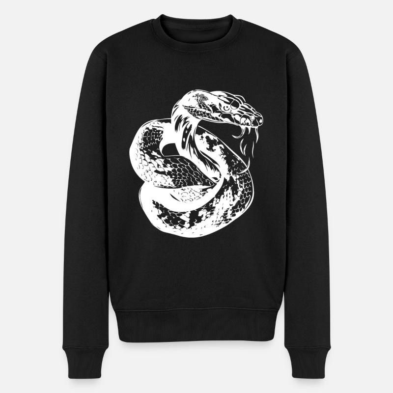 Schlange Tattoo Cobra - Männer Premium Bio Pullover - Schwarz