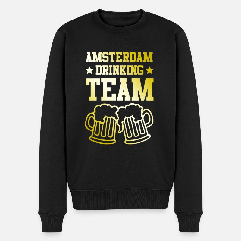 Amsterdam Drinking Team - Männer Premium Bio Pullover - Schwarz