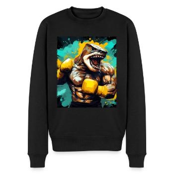 Hai Tier Boxer Kämpfer - Männer Premium Bio Pullover - Schwarz - Vorne - Nico (187cm)