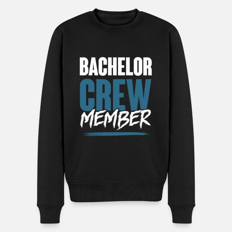 Bachelor Crew - Männer Premium Bio Pullover - Schwarz