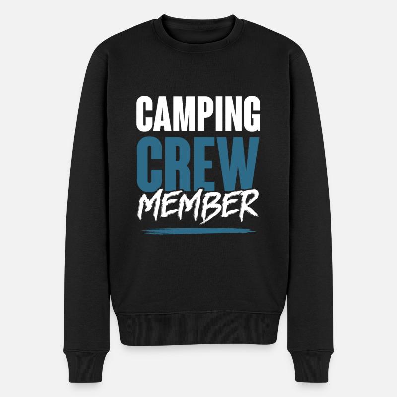 Camping Crew - Männer Premium Bio Pullover - Schwarz