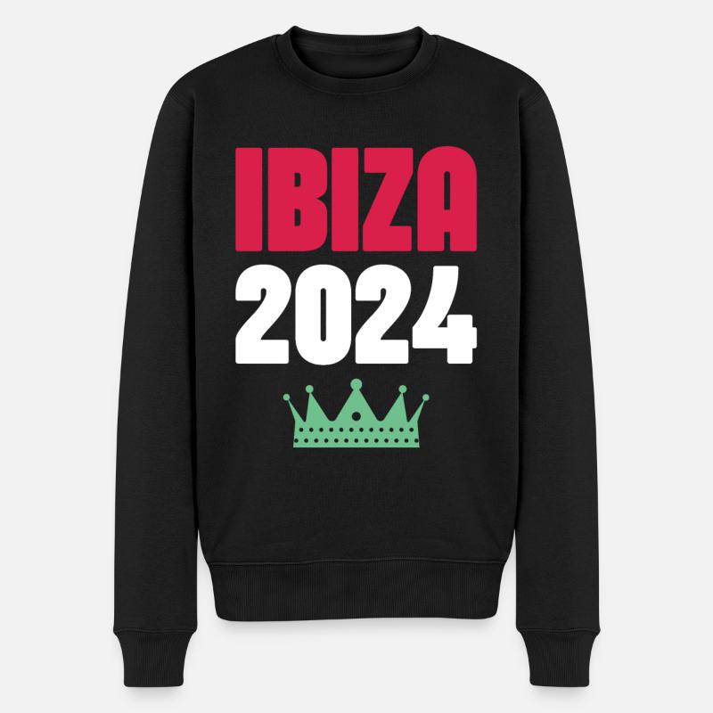 Ibiza 2024 Urlaub - Männer Premium Bio Pullover - Schwarz
