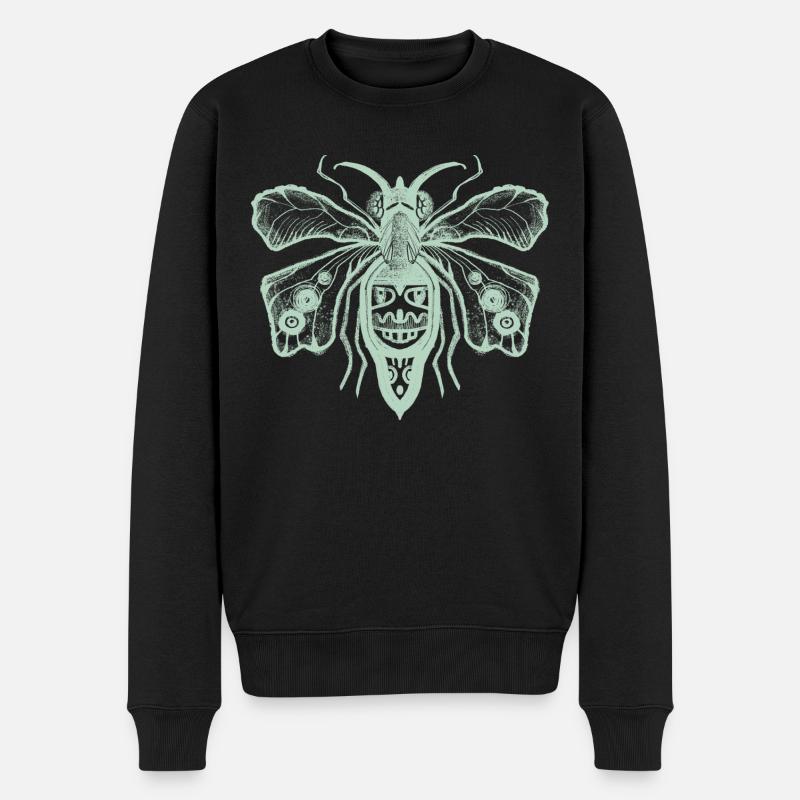 Grüne Fliege - Männer Premium Bio Pullover - Schwarz