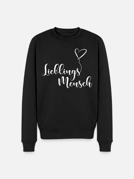 Lieblingsmensch - Männer Premium Bio Pullover - Schwarz