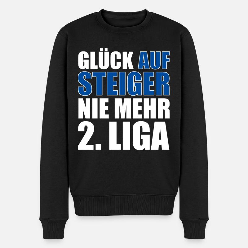 GLÜCK AUFSTEIGER NIE MEHR 2. LIGA - Männer Premium Bio Pullover - Schwarz