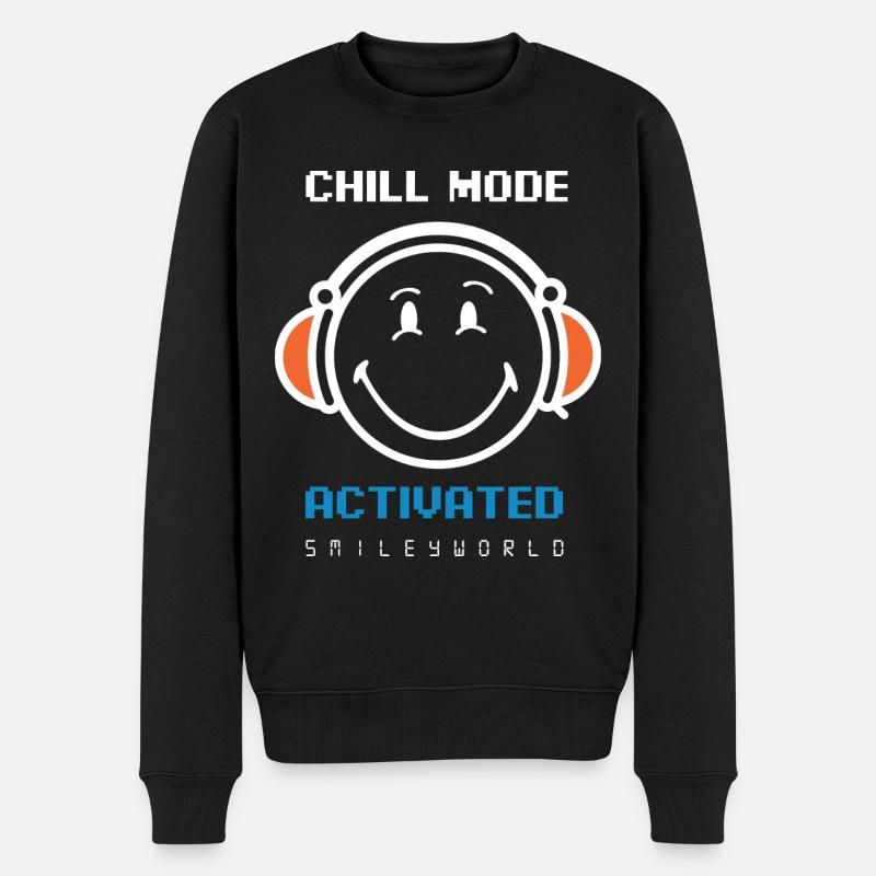 SmileyWorld Chillmodus Aktiviert - Männer Premium Bio Pullover - Schwarz