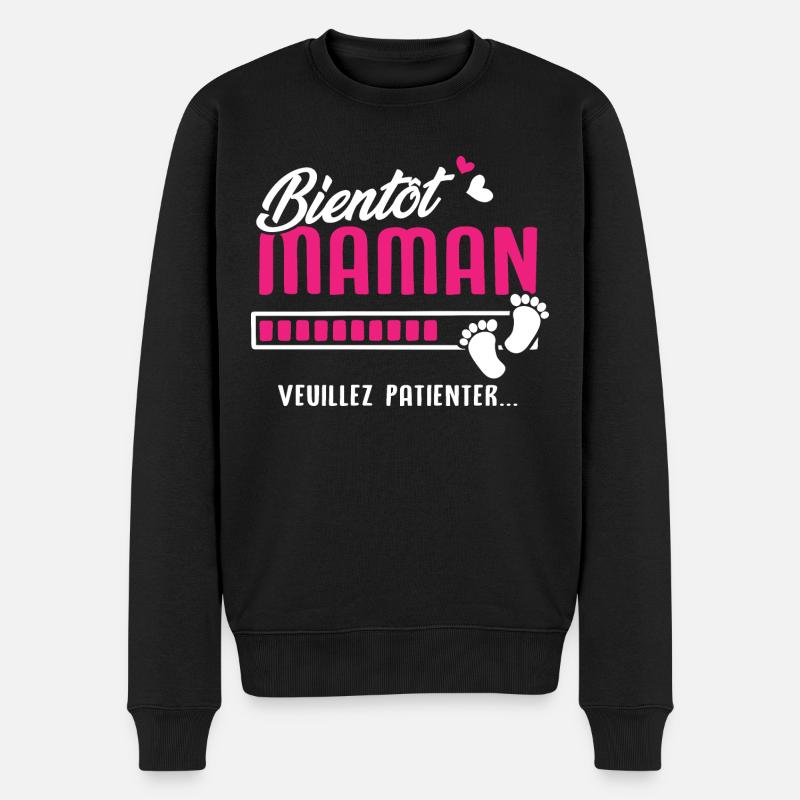 bientôt maman veuillez patienter - Pull Premium bio Homme - noir