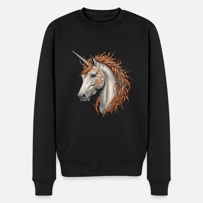Halloween-Pferd - Männer Premium Bio Pullover - Schwarz