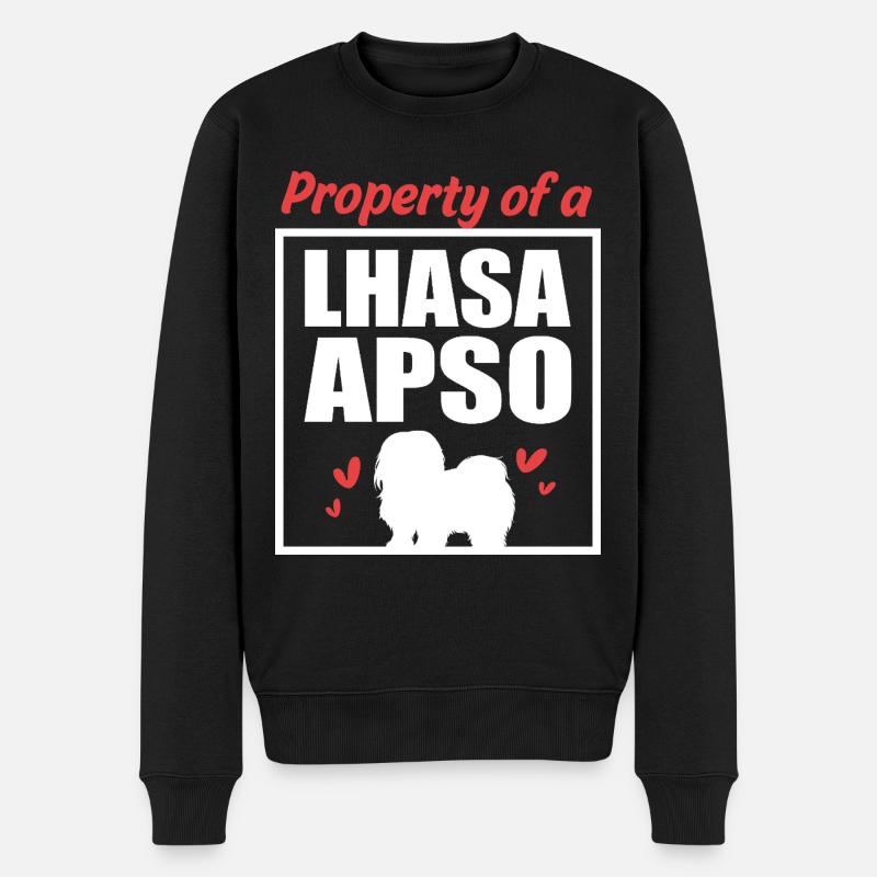 Chien Lhassa Apso - Pull Premium bio Homme - noir