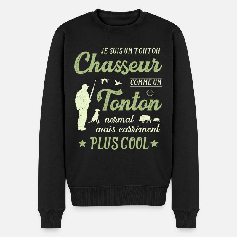 Tonton Chasseur Humour Chasse Chassé Chasser - Pull Premium bio Homme - noir