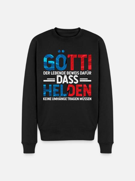 Götti Held Geschenk - Männer Premium Bio Pullover - Schwarz