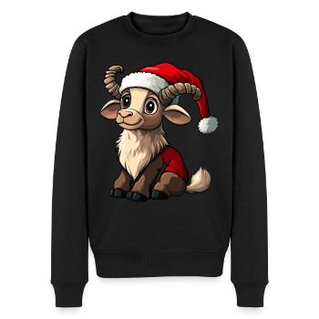 Steinböcke Weihnachten / Weihnachtsmann Steinbock - Männer Premium Bio Pullover - Schwarz - Vorne - Nico (187cm)