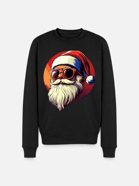 Cooler Weihnachtsmann - Männer Premium Bio Pullover - Schwarz