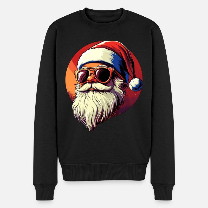 Cooler Weihnachtsmann - Männer Premium Bio Pullover - Schwarz