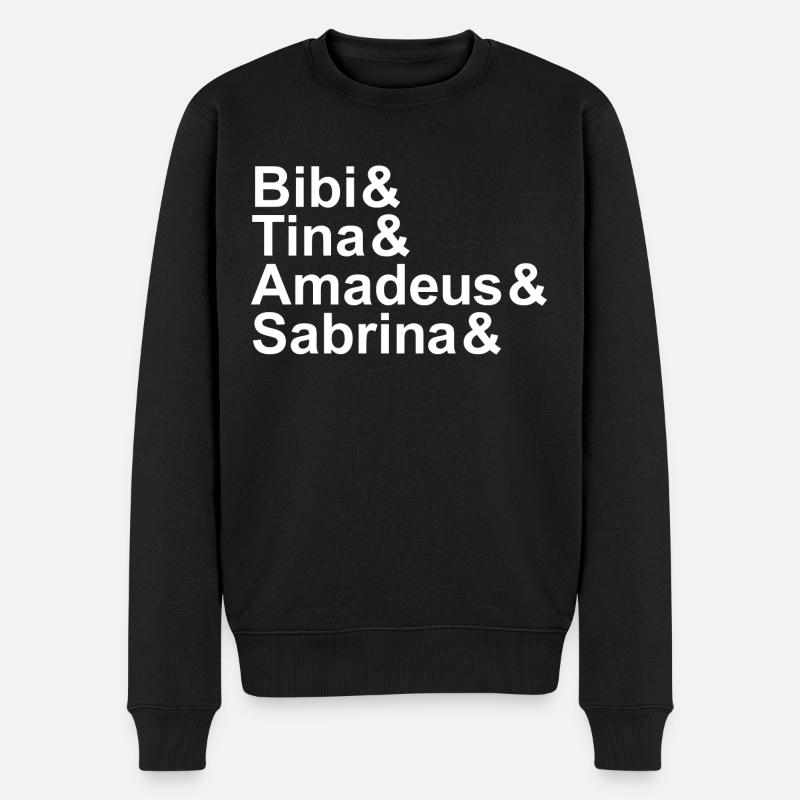 Bibi&Tina&Amadeus&Sabrina&DEIN NAME weiß - Männer Premium Bio Pullover - Schwarz