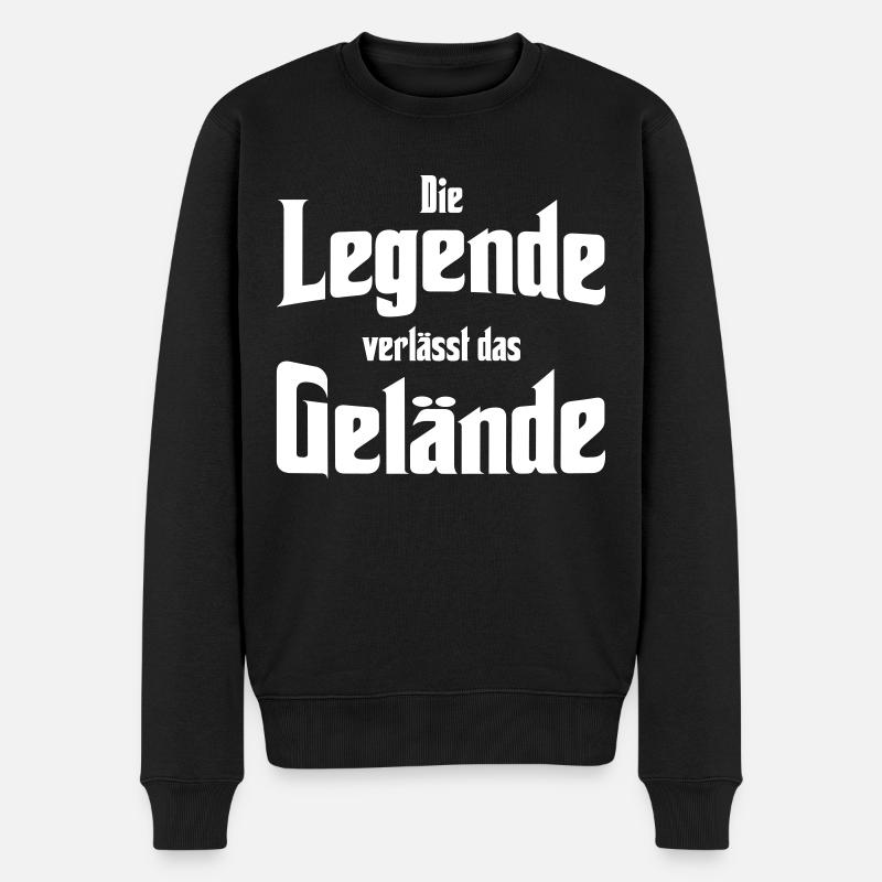 Die Legende verlässt das Gelände - Männer Premium Bio Pullover - Schwarz