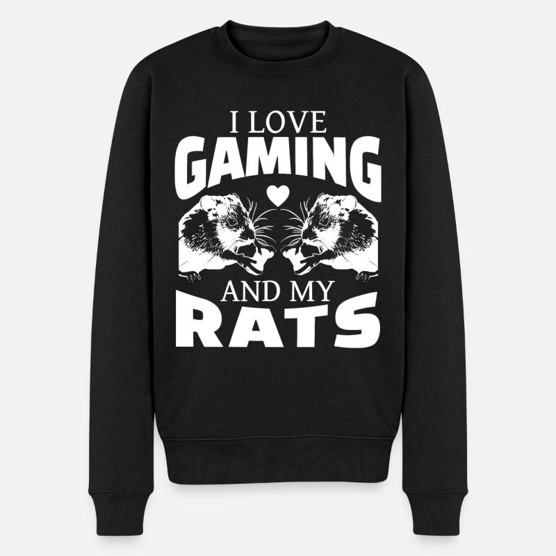 J’adore le jeu et ma chemise de rats drôle mignon - Pull Premium bio Homme - noir