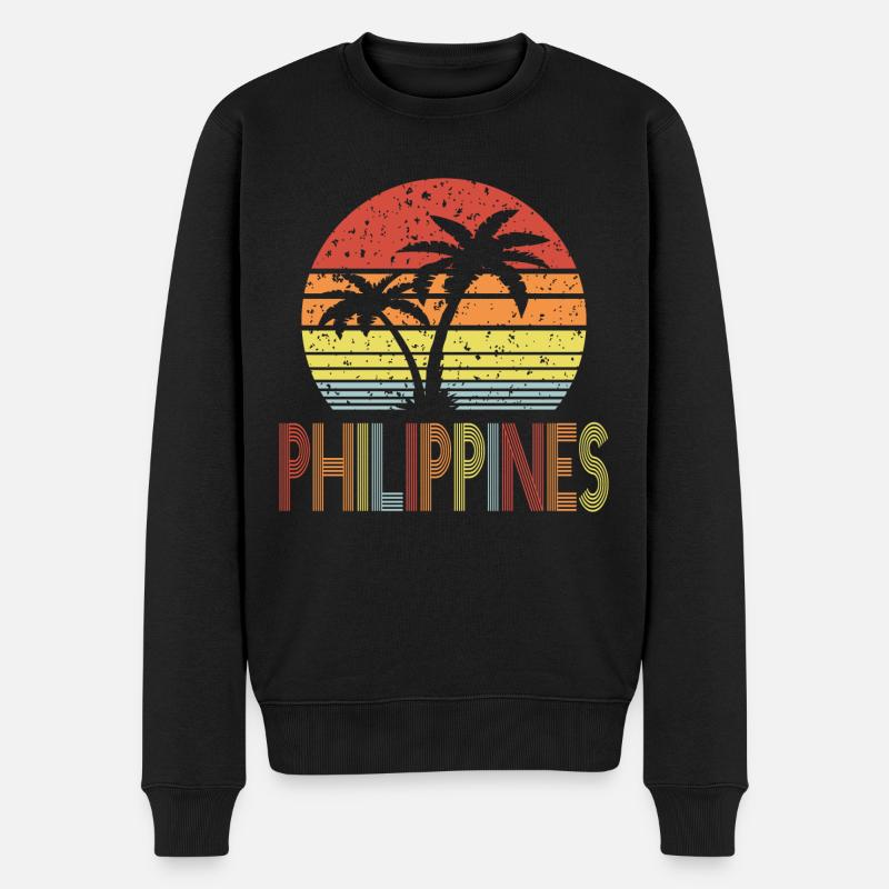 Philippines - Männer Premium Bio Pullover - Schwarz