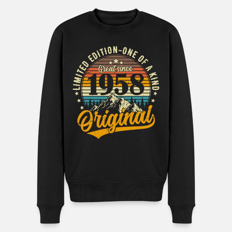 1958 Vintage Vintage Retro Cadeau d’anniversaire - Pull Premium bio Homme - noir