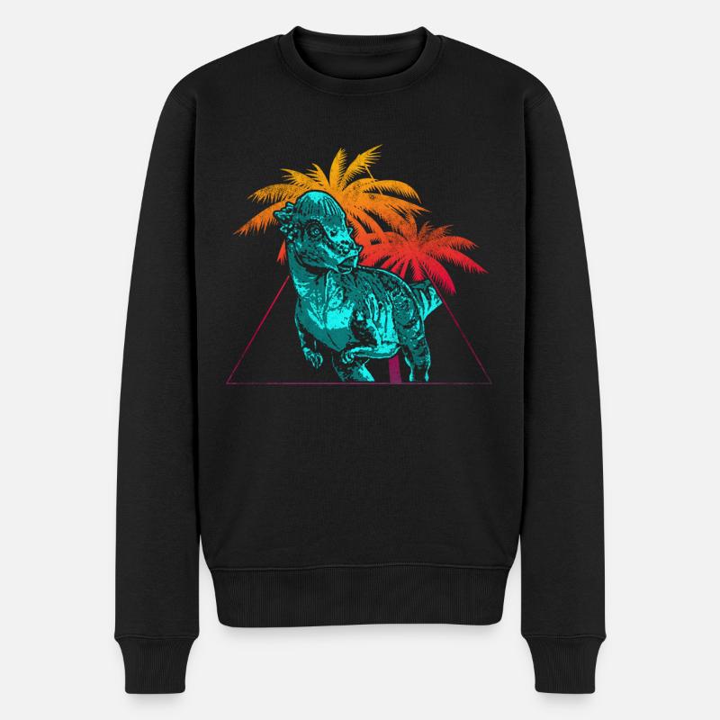 Pachycephalosaurus Dinosaurier - Männer Premium Bio Pullover - Schwarz