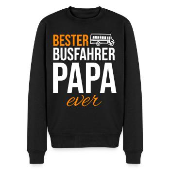 Busfahrer Papa Vater Schulbus Vatertag - Männer Premium Bio Pullover - Schwarz - Vorne - Nico (187cm)