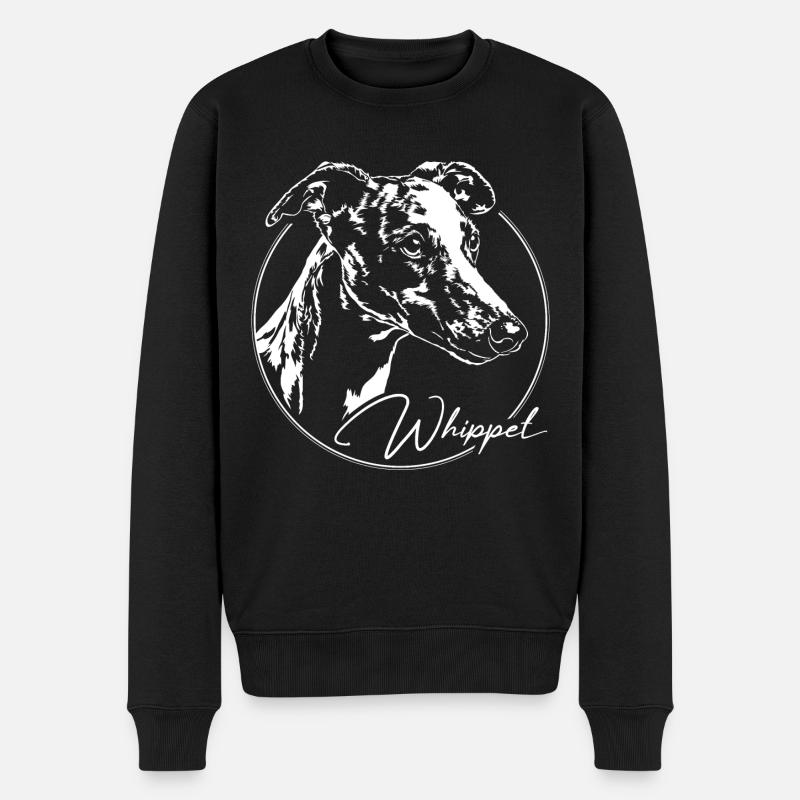 WHIPPET Windhund Windhunde Hunde Hund Wilsigns - Männer Premium Bio Pullover - Schwarz