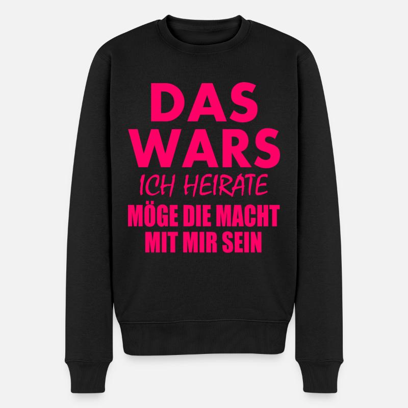 Das wars ich heirate - Männer Premium Bio Pullover - Schwarz