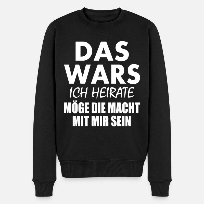 Das wars ich heirate - Männer Premium Bio Pullover - Schwarz