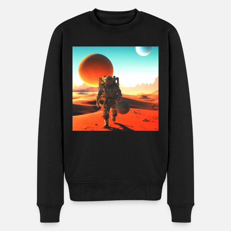 Mission Mars - Männer Premium Bio Pullover - Schwarz