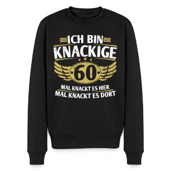 Geschenk zum 60 Geburtstag 60 Jahre Spruch - Männer Premium Bio Pullover - Schwarz - Vorne - Nico (187cm)