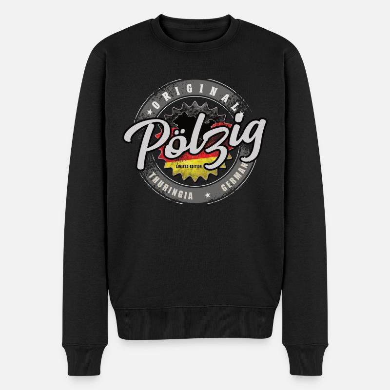 Original Germany Thüringen Pölzig - Männer Premium Bio Pullover - Schwarz