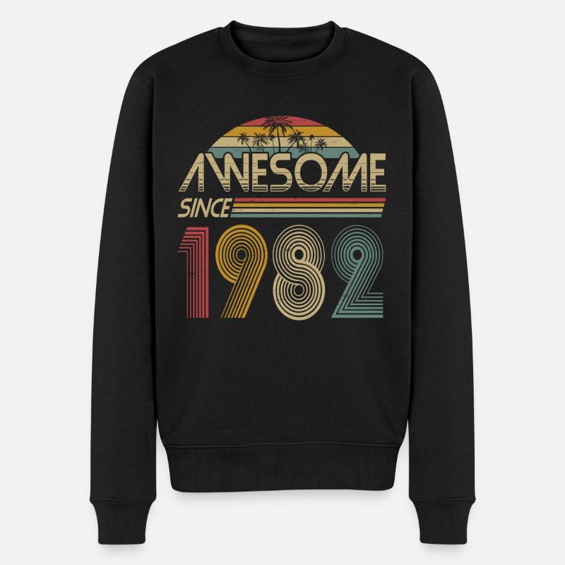 Vintage 1982 Vintage Retro Cadeau d’anniversaire - Pull Premium bio Homme - noir