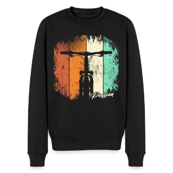 Fahrrad MTB Mountain Bike Mountainbiker - Männer Premium Bio Pullover - Schwarz - Vorne - Nico (187cm)