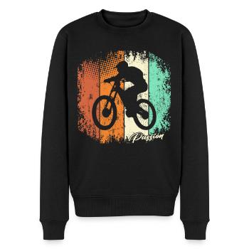 Fahrrad MTB Mountainbike Downhill Mountainbiker - Männer Premium Bio Pullover - Schwarz - Vorne - Nico (187cm)