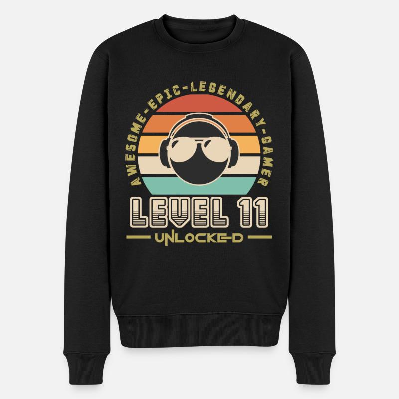 Stufe 11 - Männer Premium Bio Pullover - Schwarz