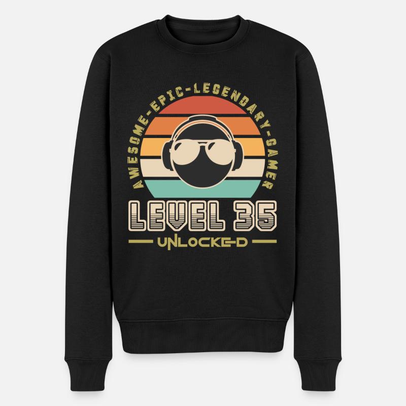 Stufe 35 - Männer Premium Bio Pullover - Schwarz