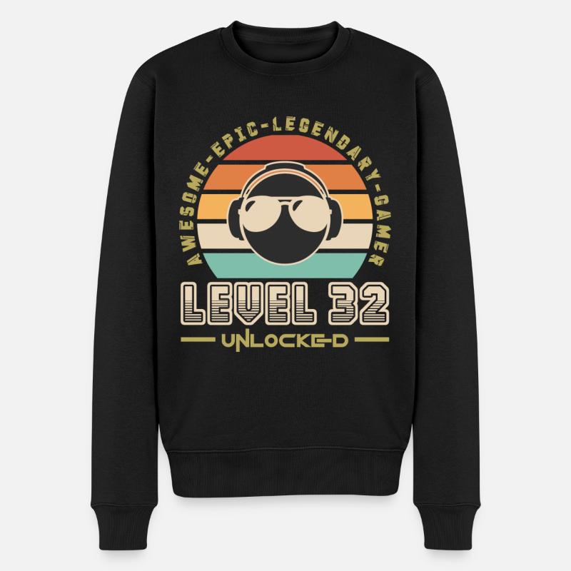 Stufe 32 - Männer Premium Bio Pullover - Schwarz