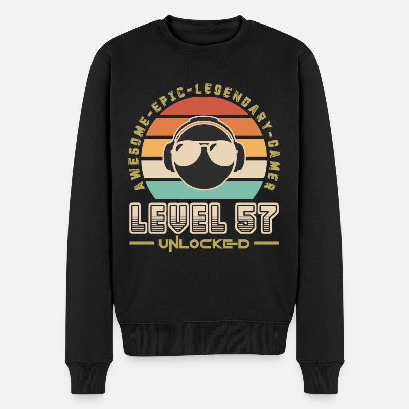 Stufe 57 - Männer Premium Bio Pullover - Schwarz