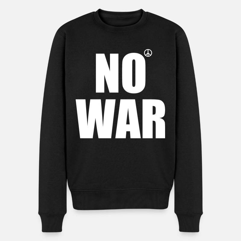 No war - Pull Premium bio Homme - noir