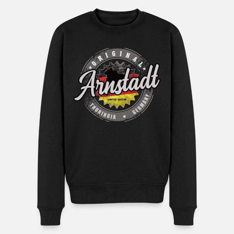 Original Germany Thüringen Arnstadt - Männer Premium Bio Pullover - Schwarz