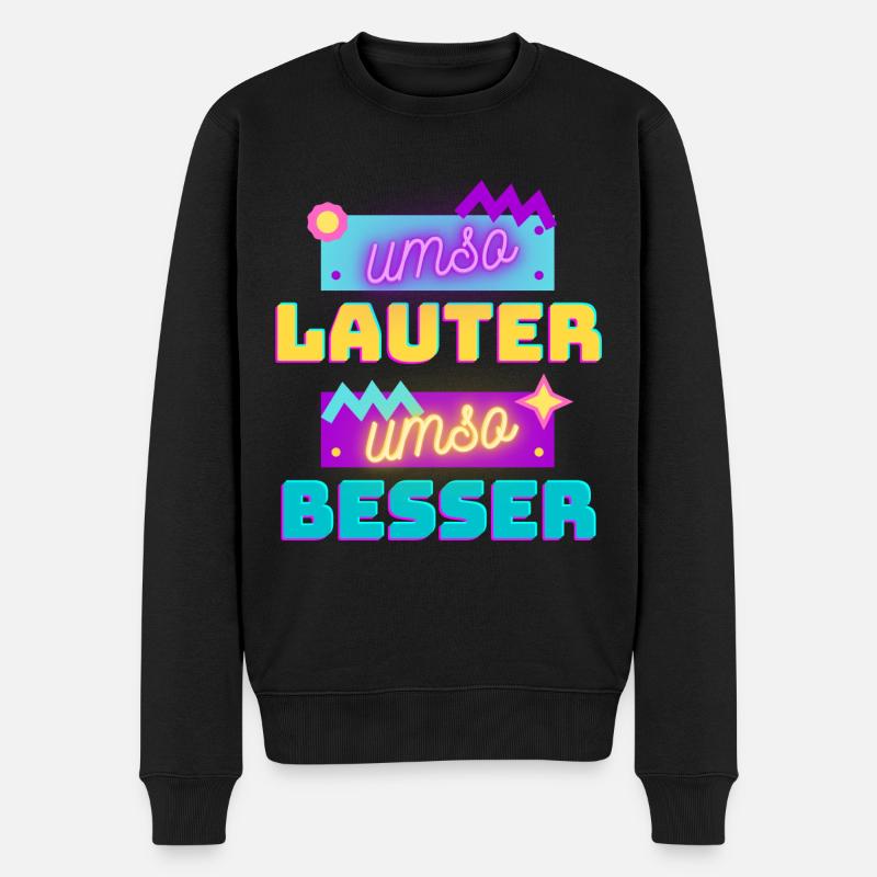 umso lauter umso besser - Männer Premium Bio Pullover - Schwarz