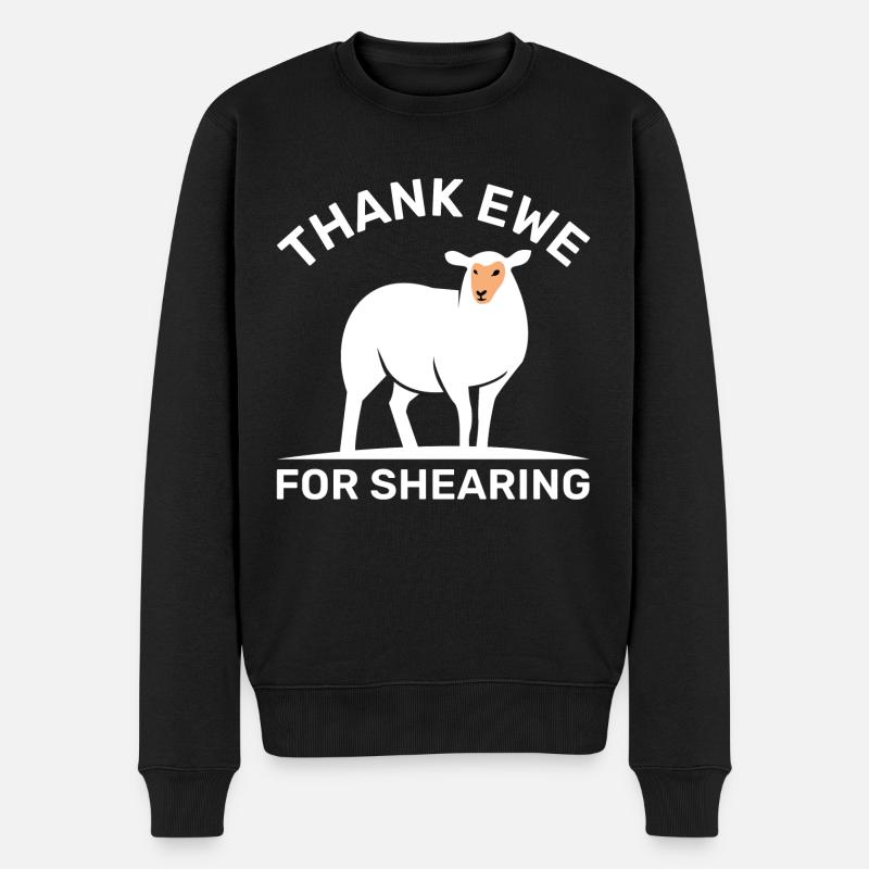 Danke Ewe für das Scheren - Männer Premium Bio Pullover - Schwarz