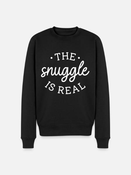 Das Kuscheln ist echt - Männer Premium Bio Pullover - Schwarz